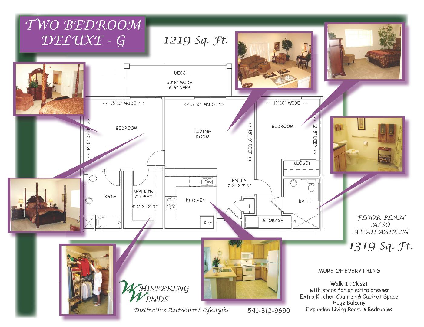 Layout Example - Two Bedroom Deluxe - G